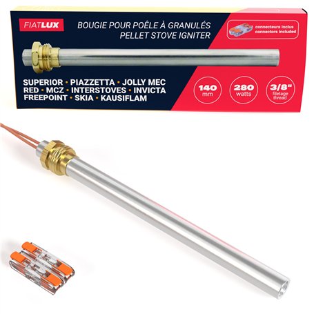 Bougie poêle à Granulé MCZ/Superior/Piazzetta/Jolly Mec/RED/Interstoves/Invicta/Freepoint/SKIA/Kausiflam (140/150mm - 280W - fil