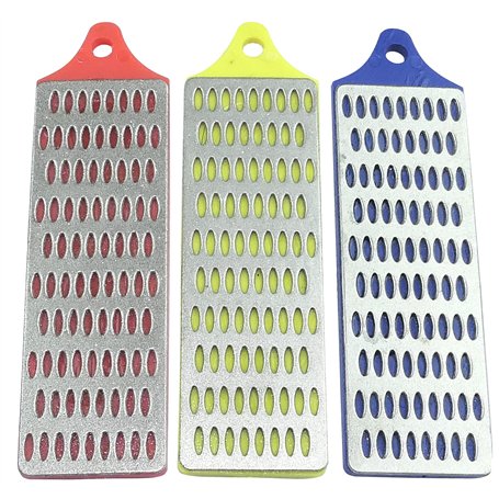 AERZETIX - C50026 - Lot de 3 mini-pierres diamantées 75x25mm pour l'affutage - granulométrie 180/260/360 - pierre à aiguiser