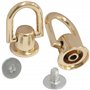 AERZETIX - C76805 - Ensemble de 2 boucles anneaux en forme D + 2 rivets à visser Ø8 mm - en métal - couleur doré - mercerie maro