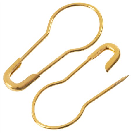AERZETIX - Lot de 75 Épingles de sûreté à nourrice 22 mm en Forme de Gourde - en métal - Couleur doré - pour Textiles travaux de