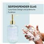 PARSA Beauty Distributeur de savon en verre avec accents dorés