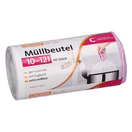 DEISS Lot de 40 sacs poubelle pour Touch Bin de Brabantia