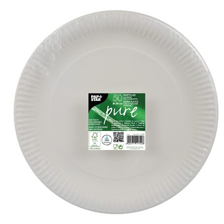 Papstar Assiettes en carton/Assiettes jetables Blanc