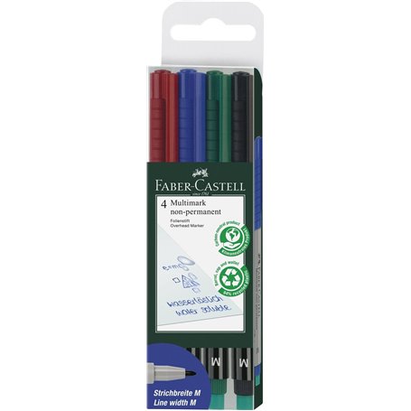 Faber-Castell 152604 Feutre multiusage MULTIMARK non-permanent M étui de 4