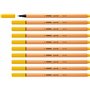 STABILO Stylo feutre pointe fine point 88 - Lot x 10 stylos feutres - Jaune (88/44)