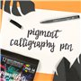 Staedtler 375-99 Feutres de calligraphie Pigment Arts - Noir intense - Pointe de calligraphie de 2,00 mm - Encre pigmentée de qu