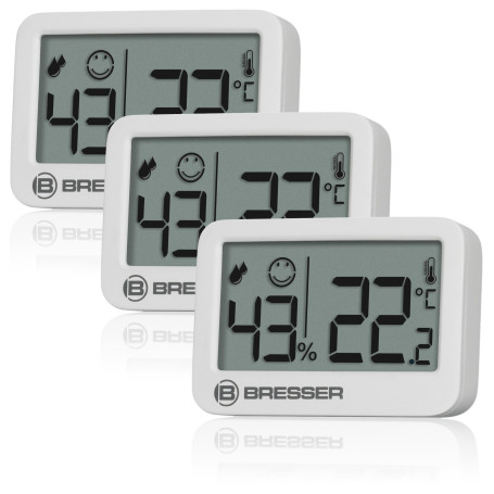 Bresser Tempy Thermo-Hygromètre Set de 3 pour Contrôle du Climat Intérieur