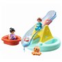 Playmobil 1.2.3 70635 Îlot avec Toboggan Aquatique - avec Deux Personnages, Un bébé Pieuvre et des Accessoires - Mes Premiers Ap