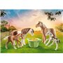 Playmobil 71000 2 poneys islandais et poulains - Country - avec Quatre Chevaux et du Foin - Univers Equitation Animaux - Animaux