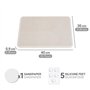 Égouttoir Mod. Damon Tapis d'égouttage cuisine diatomite séchage rapide beige pieds silicone absorbant l'eau 40 x 30 x 0,9 cm pa