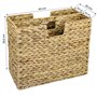HMF Porte-revues tressé en jacinthe d'eau | 2 compartiments | 40 x 20 x 33 cm, Naturel