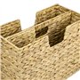HMF Porte-revues tressé en jacinthe d'eau | 2 compartiments | 40 x 20 x 33 cm, Naturel