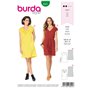 Patron Burda 6221 Robe trapèze sans manche encolure en V avec ou sans volant - du 36 au 46