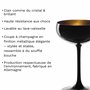Stölzle Lausitz Coupes à Champagne Elements 6x230 ml – Verres Élégants en Cristal Noir/Or – Idéal pour Champagne, Prosecco & Coc
