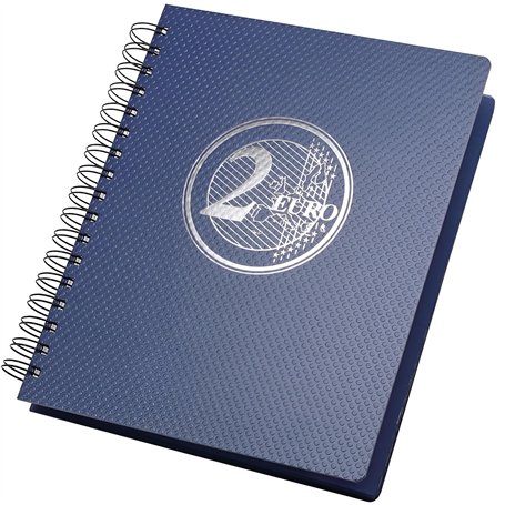 SAFE 7799 TOPset Album de collection de 2 euros Reliure spirale avec 4 feuilles - Album de collection de pièces