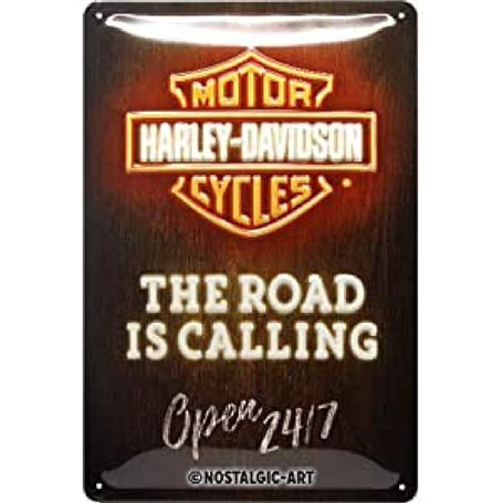 Nostalgic-Art Plaque Vintage Harley-Davidson – Neon – Idée de Cadeau pour Les Fans de Moto