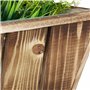 relaxdays Jardinières en lot, bacs à Fleurs en 3 Tailles, Bois flambé, avec Film Plastique, intérieur et extérieur, Brun