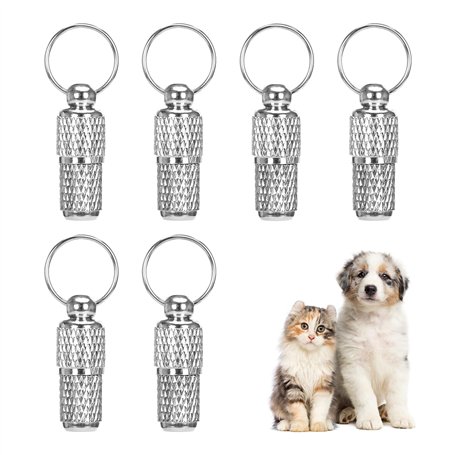 Welsberg Lot de 6 porte-addresse étiquettes d'adresse d'identification pour animaux de compagnie chien chat chaton chiot pendent