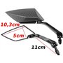 Rétroviseur moto Area1 F1 Sport en carbone (droite + gauche) 2xM10 filetage à droite. Compatible avec Mondial KOCA