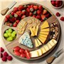 Navaris Plateau à fromage - Plateau aperitif pour charcuterie et fromage en bois d'acacia 31 x 31 x 3