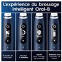 Oral-B iO 7 Brosse À Dents Électrique Blanche, Un Capteur De Pression Pour Protéger Les Gencives Sensibles, Des Accessoires, 2 B