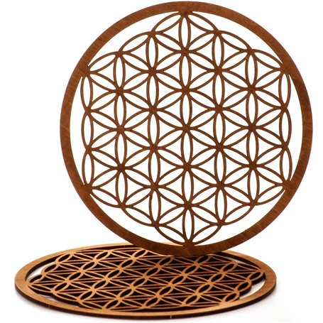 Spruchreif PREMIUM QUALITÄT 100% EMOTIONAL - Fleur de vie en bois dans un ensemble de 2 (Ø 17 cm) - Décoration murale - Décorati