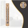 Lantelme 7873 Lot de 3 thermomètres analogiques en bois de hêtre pour extérieur et intérieur
