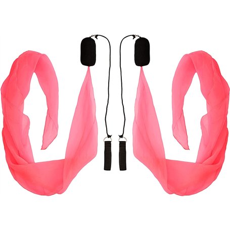 Diabolo Freizeitsport -Paire de Poi Lumineux UV - Rose - 60 cm - Ailes d'ange - Spiral Pois - Soft-Pois - Sac de Transport inclu