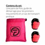 Diabolo Freizeitsport -Paire de Poi Lumineux UV - Rose - 60 cm - Ailes d'ange - Spiral Pois - Soft-Pois - Sac de Transport inclu