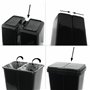 Grizzly Poubelle De Recyclage Double Tri Sélectif 2x25 Litres Compartiments Anthracite