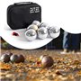 Toboli Set Pétanque 6 Boules en métal avec Cochonnet But Housse Nylon Mètre de pétanque Sport Losirs
