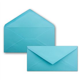 Lot de 50 enveloppes à lettre - Turquoise - DIN long - 110 x 220 mm (11 x 22 cm) - Fermeture humide sans fenêtre - Idéal pour ca Lot de 50 enveloppes à lettre - Turquoise - DIN long - 110 x 220 mm (11 x 22 cm) - Fermeture humide sans fenêtre - Idéal pour ca