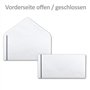 Lot de 50 enveloppes de condoléances blanches avec trait de deuil noir - Format DIN long - 110 x 220 mm - Collage humide sans fe