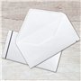 Lot de 50 enveloppes de condoléances blanches avec trait de deuil noir - Format DIN long - 110 x 220 mm - Collage humide sans fe