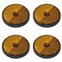 Multibros Lot de 4 catadioptres arrière ronds orange Ø 60 mm | Réflecteurs certifiés E4 pour remorques