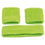 PartyXPeople Bandeau éponge Vert 3 pièces | Style rétro années 80 | Accessoires de Costume de Sport | Accessoire de déguisement