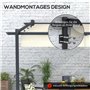 Outsunny Tonnelle d'environ 3 x 3 m - Pergola Coupe-Vent - Toit de terrasse - Montage Mural - Toit réglable - pour Jardin, terra
