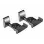 HALTERUNGSPROFI LSSL2 Lot de 2 supports muraux pour haut-parleurs jusqu'à 15 kg Noir