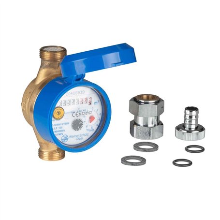 Schlsser Armaturen Compteur de robinet 110 mm avec raccord 3/4" - Werner Schtz Allemagne Q3 2