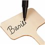 Pancarte en bois pour l'étiquetage des plantes: box de 60 étiquettes en bois avec stylo - Ardoise en bois pour jardin, plante et