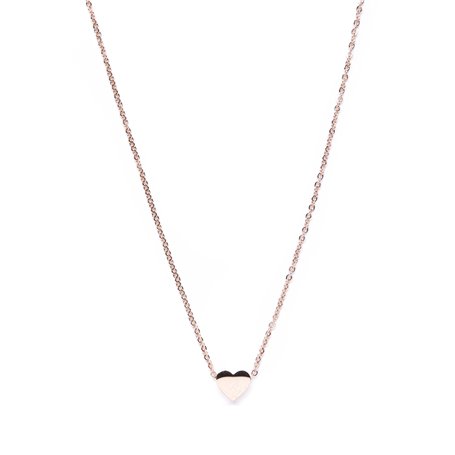 Happiness Boutique Femmes Collier Pendentif Coeur en Or Rose | Collier Délicat avec Pendentif Coeur Bijou en Titane