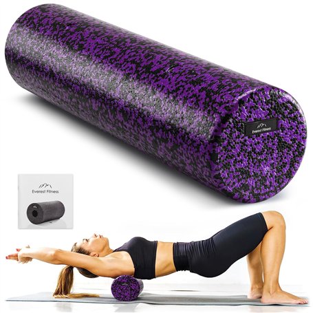 EVEREST FITNESS Rouleau Massage Sport - Foam Roller Rouleau Pilates et Fitness 60 cm de Long pour Musculation Fascias - Rouleau