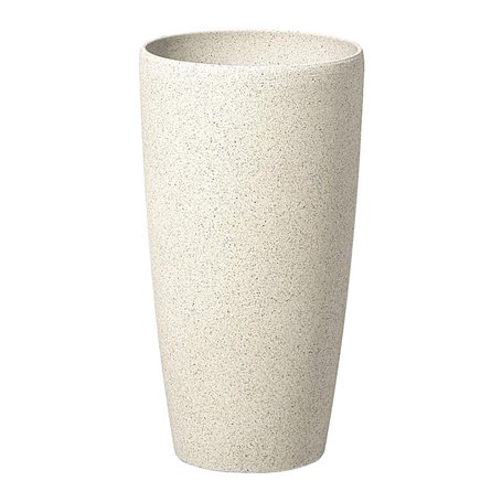 Cache-Pot 42 cm en Pierre Beige Fibre de Verre pour Jardin Patio Petite Taille Abdera