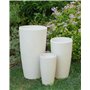 Cache-Pot 42 cm en Pierre Beige Fibre de Verre pour Jardin Patio Petite Taille Abdera