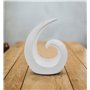 Sculpture élégante en céramique - décoration Moderne en Blanc à crème - Spirale décorative de 20 cm de Haut - Convient également