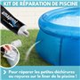 Amapool Kit de réparation pour Piscine en PVC 4 pièces I Colle sous-Marine I Kit de réparation pour Surfaces sèches et humides I