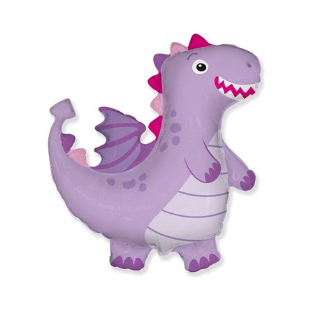 Ballonim® Dragon Violet env. 80 cm Ballon en Aluminium Décoration de fête d'anniversaire