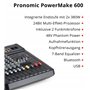 Pronomic Powermake 600 - Table de mixage 6 canaux dj - 2 microphones UHF sans fil - Puissance RMS 760 watt - Processeur multi-ef