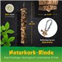 Chaîne à grignoter en écorce de liège - 60 cm - Jouet pour oiseaux - Matériau naturel - Liège