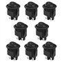 YINETTECH 8pcs Interrupteur à Bascule 4 Broches 2 Positions Interrupteur Marche/Arrêt Bouton à Bascule Rond AC 10A 125V/6A 250V
